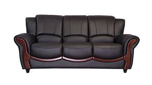 Blos Leatherette Sofa (Black - ‎Eerie Black)