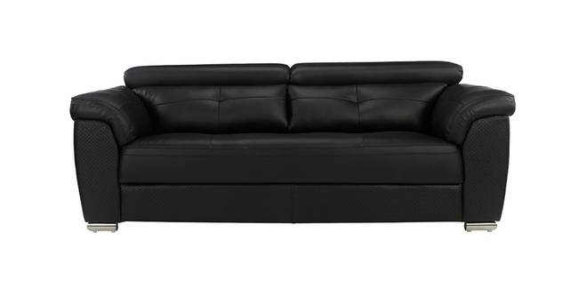 Charles Leatherette Sofa (Black - ‎Eerie Black) (1-seater Custom Set - Sofas, None Standard Set - Sofas, Leatherette Sofa Material, Regular Sofa Size, Regular Sofa Type, Black - ‎Eerie Black)