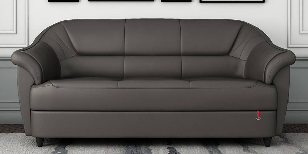 Berry Leatherette Sofa (Grey - Graphite Grey) by Urban Ladder - - 