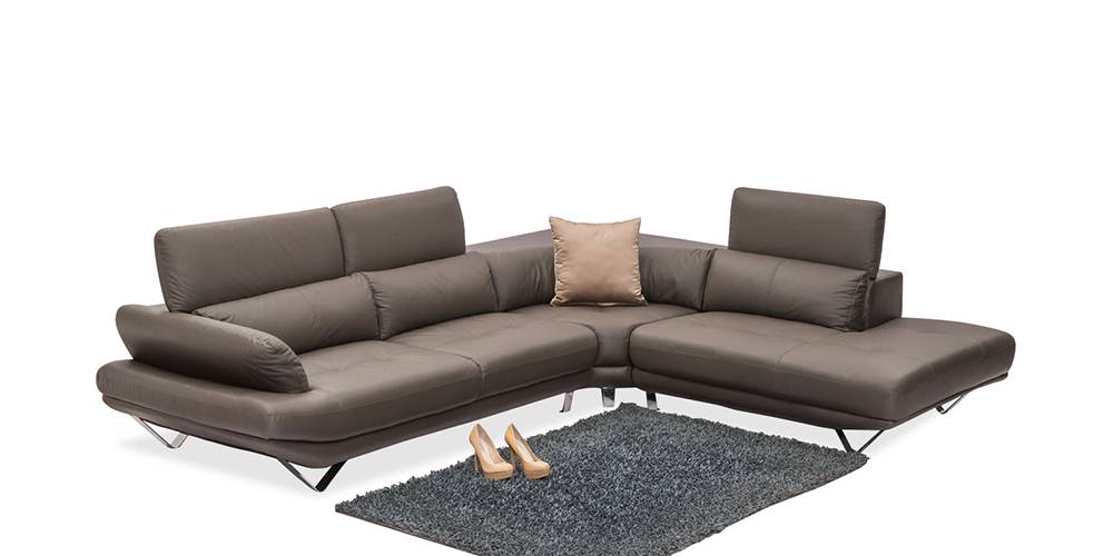 Omega Sectional Leather Sofa by Urban Ladder - - 