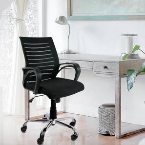Swivel Design Kai Fabric Swivel Office Chair In Black Colour (Black)