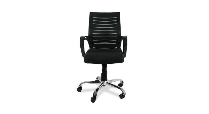 Kai Fabric Swivel Office chair in Black Colour (Black) by Urban Ladder - Front View Design 1 - 593671