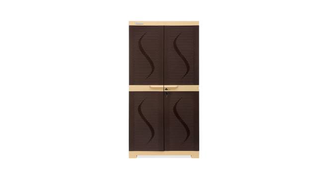 Asher Plastic Storage Cabinet Weather Brown & Biscuit (Weather Brown & Biscuit) by Urban Ladder - Front View Design 1 - 593755
