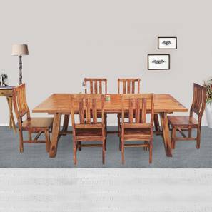 Arabia solid wood 6 seater dining table with 6 chairs  lp