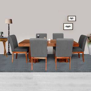 Clapton solid wood 6 seater dining table with 6 chairs  lp