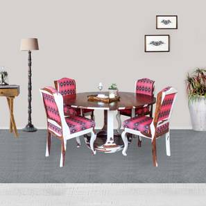 Lawson solid wood 4 seater dining table with 4 chairs  lp