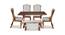 Nicole Solid Wood 6 Seater Dining Table with 4 Chairs & 1 Bench (Teak Finish, Teak) by Urban Ladder - Design 1 Side View - 594100