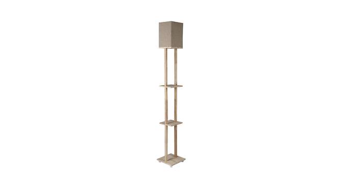 Kimberly Beige Cotton Shade Floor Lamp With Beige Solid Wood Base (Beige) by Urban Ladder - Design 1 Side View - 594664