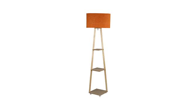 River Orange Cotton Shade Floor Lamp With Orange Engineered Wood Base (Orange) by Urban Ladder - Front View Design 1 - 594736