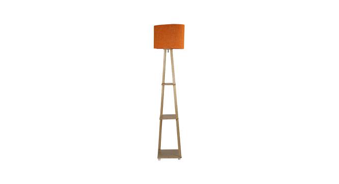 River Orange Cotton Shade Floor Lamp With Orange Engineered Wood Base (Orange) by Urban Ladder - Design 1 Side View - 594754