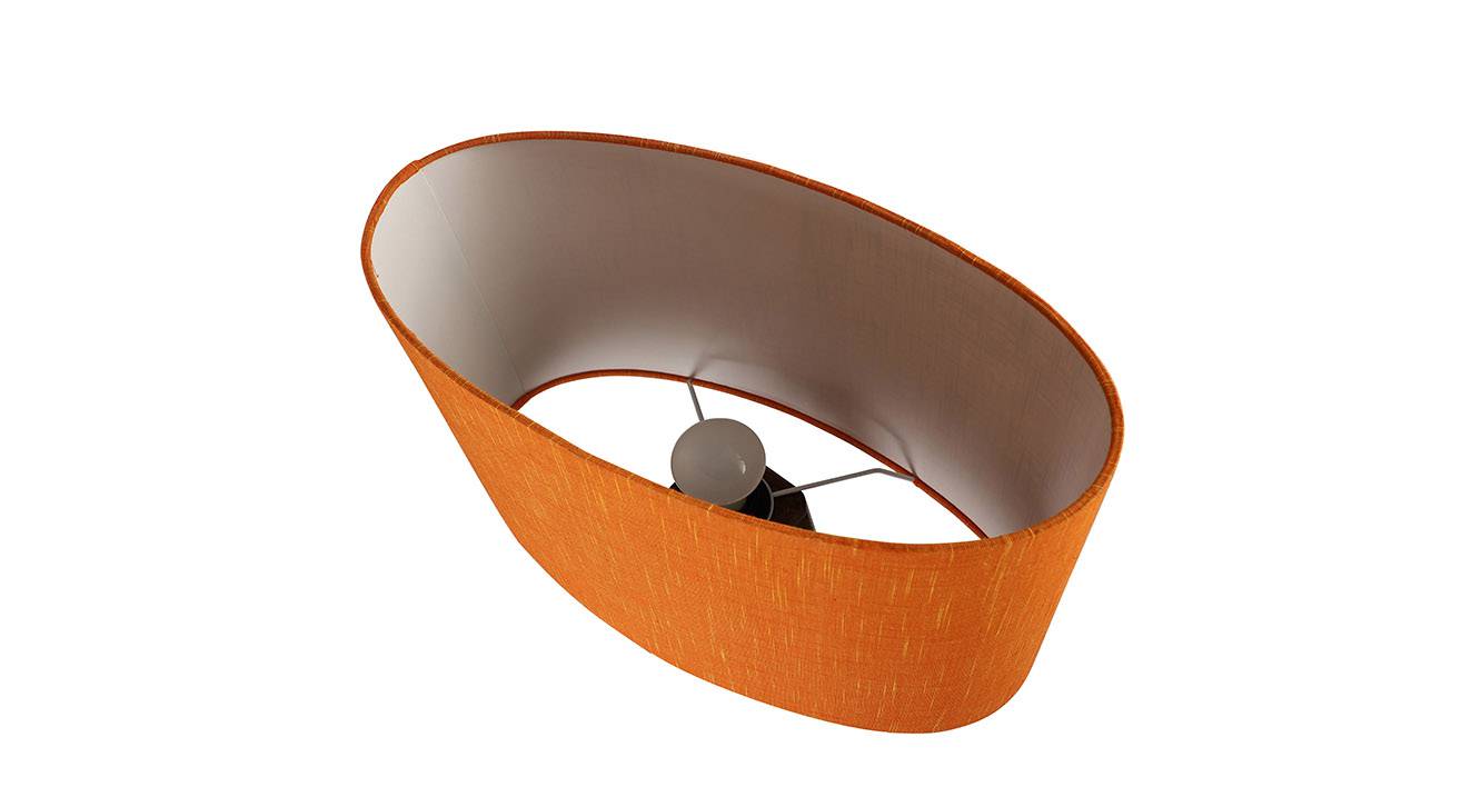 River Orange Cotton Shade Floor Lamp With Orange Engineered Wood Base