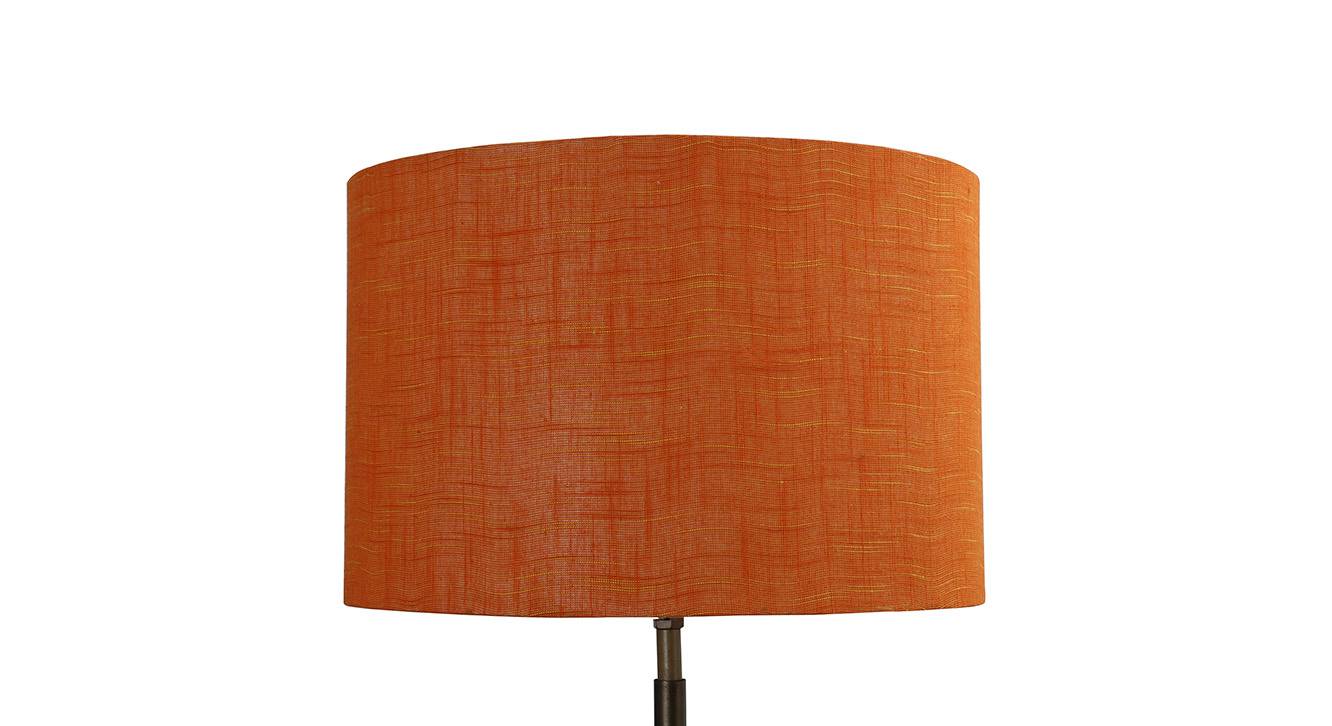 Everly Orange Cotton Shade Floor Lamp With Orange & Gold Metal Base
