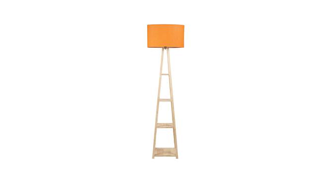 Avianna Orange Cotton Shade Floor Lamp With Orange Solid Wood Base (Orange) by Urban Ladder - Front View Design 1 - 595082