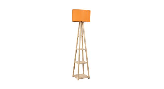 Avianna Orange Cotton Shade Floor Lamp With Orange Solid Wood Base (Orange) by Urban Ladder - Design 1 Side View - 595117
