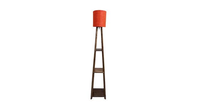 Graham Red Cotton Shade Floor Lamp With Red & Brown Engineered Wood Base (Red & Brown) by Urban Ladder - Front View Design 1 - 595229