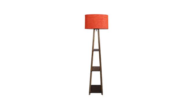 Graham Red Cotton Shade Floor Lamp With Red & Brown Engineered Wood Base (Red & Brown) by Urban Ladder - Design 1 Side View - 595260