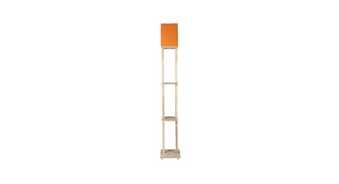 Nash Orange Cotton Shade Floor Lamp With Orange Solid Wood Base (Orange) by Urban Ladder - Front View Design 1 - 595281