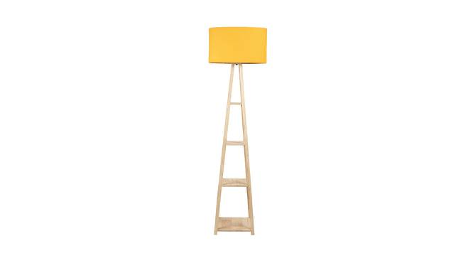 Briar Yellow Cotton Shade Floor Lamp With Yellow Solid Wood Base (Yellow) by Urban Ladder - Design 1 Side View - 595320