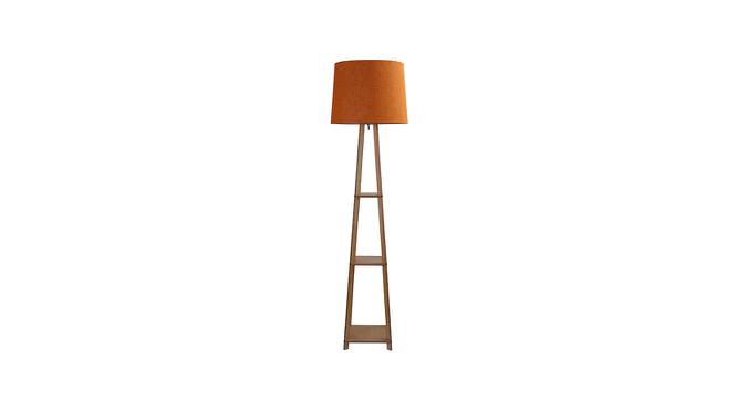 Hazel Orange Cotton Shade Floor Lamp With Orange Engineered Wood Base (Orange) by Urban Ladder - Front View Design 1 - 595423