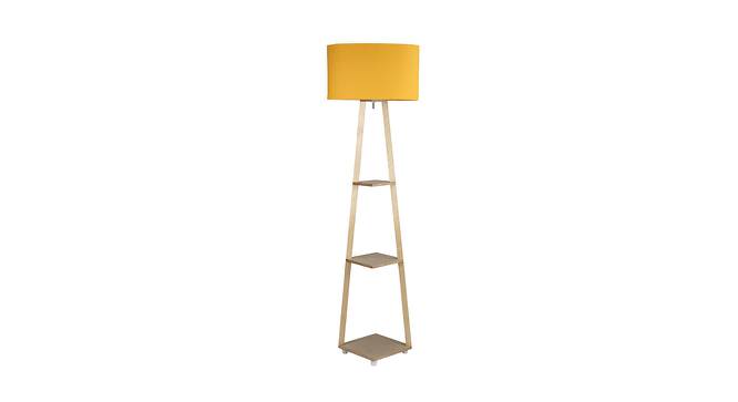 Greyson Yellow Cotton Shade Floor Lamp With Yellow Engineered Wood Base (Yellow) by Urban Ladder - Front View Design 1 - 595554