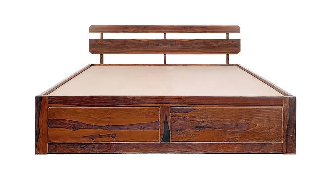 Admire Solid Wood King Size Box Storage Bed (King Bed Size, HONEY Finish) by Urban Ladder - - 