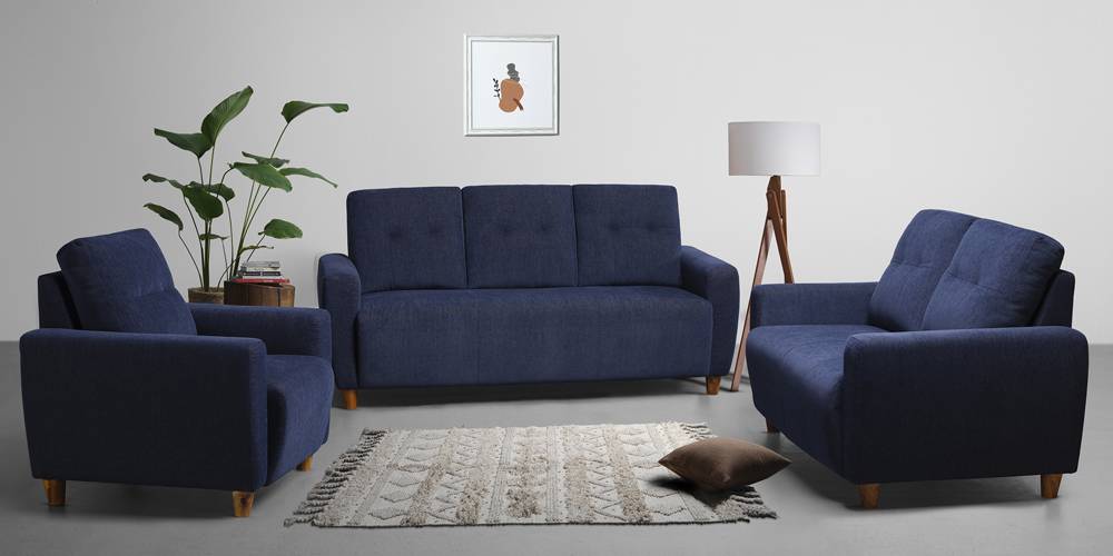 Yolo Fabric Sofa (Berry Blue) by Urban Ladder - - 