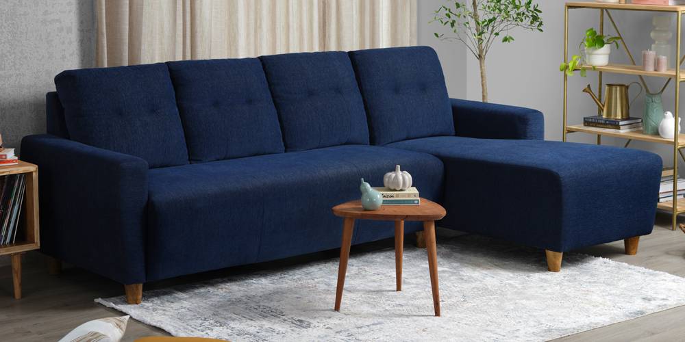 Yolo Sectional Fabric Sofa (Berry Blue) by Urban Ladder - - 