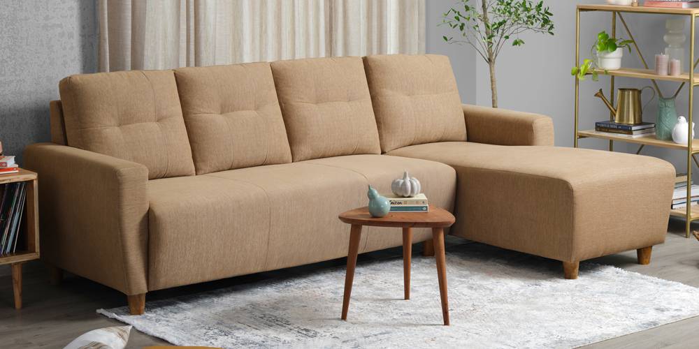 Yolo Sectional Fabric Sofa (Coco Brown) by Urban Ladder - - 