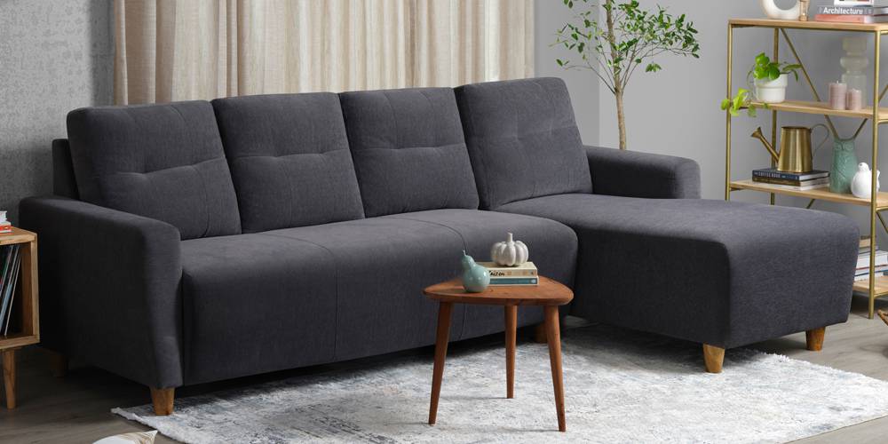 Yolo Sectional Fabric Sofa (Sesame Grey) by Urban Ladder - - 