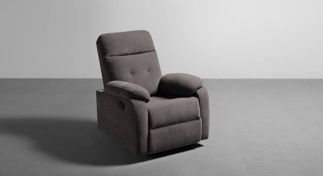 Smith Fabric 3 Seater Manual Recliner in Italian Grey Colour (Three Seater, Italian Grey) by Urban Ladder - Front View Design 1 - 595834