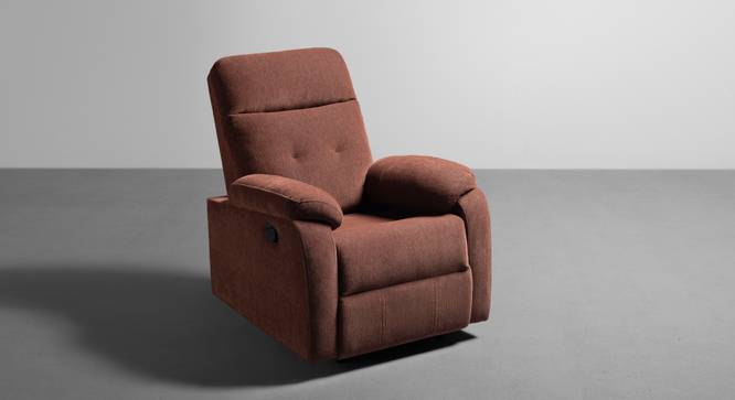 Smith Fabric 3 Seater Manual Recliner in Turkish Brown Colour (Three Seater, Turkish Brown) by Urban Ladder - Front View Design 1 - 595835