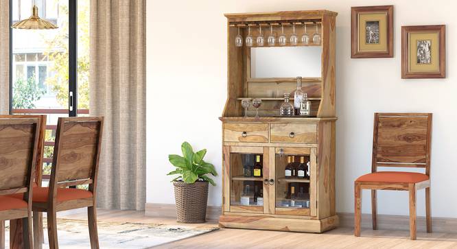 Riveria Solid Wood Bar Cabinet (Honey Oak Finish) by Urban Ladder - Full View Design 1 - 598763