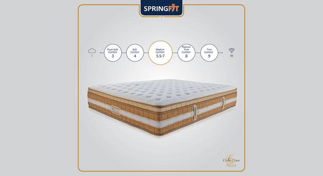 Club Class Natura 5 Layered Eurotop Model Orthopedic Back Support Double Pocketed Springs Latex Foam Bed Mattress - Single Size (Grey, Single Mattress Type, 6 in Mattress Thickness (in Inches), 72 x 36 in Mattress Size) by Urban Ladder - Front View Design 1 - 599568