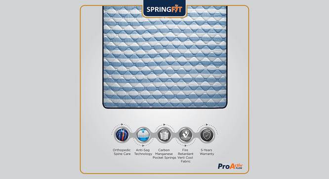 Pro Activ Flow Ortho Memory Foam Medium Soft Single Pocket Spring Bed Mattress - Queen Size (Blue, Queen Mattress Type, 78 x 60 in (Standard) Mattress Size, 10 in Mattress Thickness (in Inches)) by Urban Ladder - Cross View Design 1 - 600435
