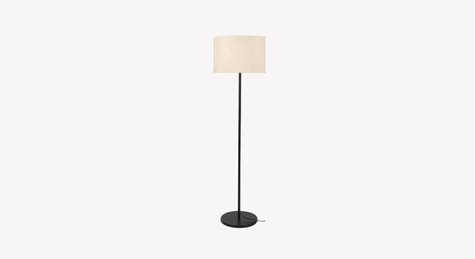 Tom Off White Shade Floor Lamps With Black Metal Base (Polished Black) by Urban Ladder - Front View Design 1 - 604018