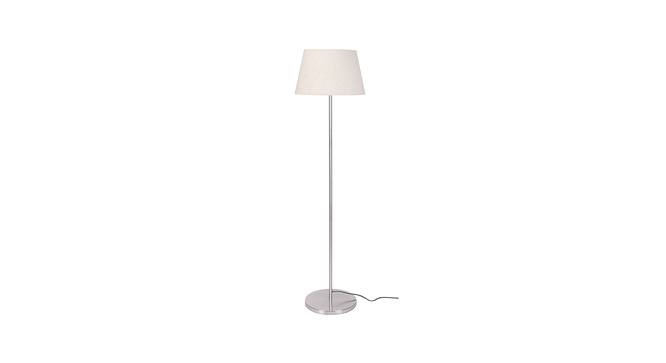 Wilbur Off White Shade Floor Lamps With Silver Metal Base (Satin Nickel-Stainless Steel) by Urban Ladder - Front View Design 1 - 604019