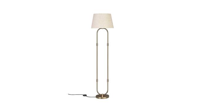 Eloise Off White Shade Floor Lamps With Gold Metal Base (Brass Antique) by Urban Ladder - Front View Design 1 - 604028