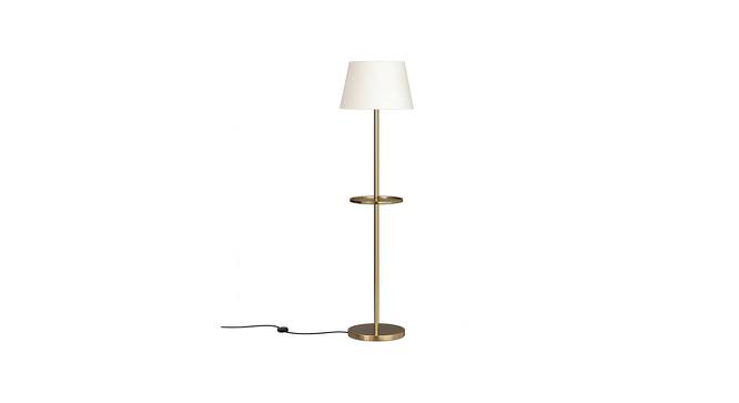 Esperanza Off White Shade Floor Lamps With Gold Metal Base (Brass Antique) by Urban Ladder - Front View Design 1 - 604029