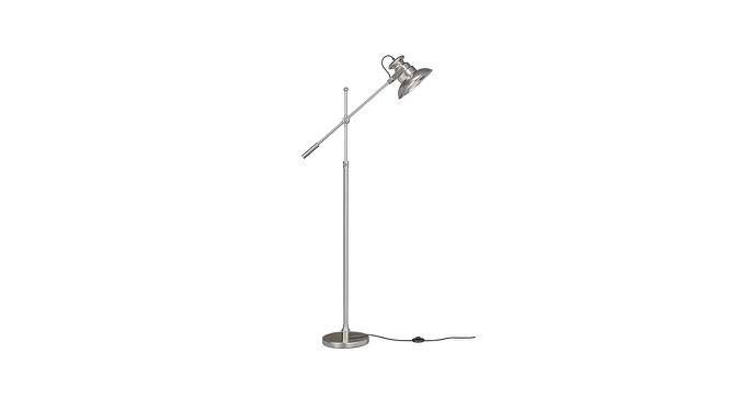 Heidi Satin Nickel Stainless Steel Shade Floor Lamps With Silver Metal Base (Satin Nickel-Stainless Steel) by Urban Ladder - Front View Design 1 - 604035
