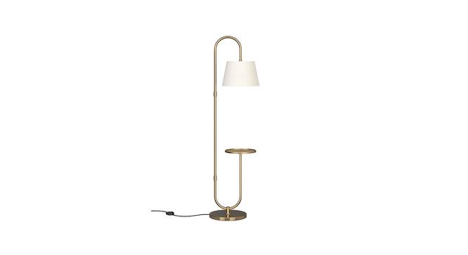 Hermione Off White Shade Floor Lamps With Gold Metal Base (Brass Antique) by Urban Ladder - Front View Design 1 - 604036
