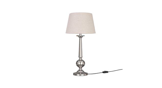 Meg Off White Shade Table Lamps With Silver Metal Base (Nickel) by Urban Ladder - Front View Design 1 - 604041