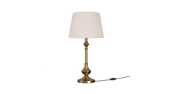 Taylor Off White Shade Table Lamps With Gold Metal Base (Brass Antique) by Urban Ladder - Front View Design 1 - 604042