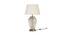 Portia Off White Shade Table Lamps With Gold Glass Base (Brass Antique) by Urban Ladder - Front View Design 1 - 604049