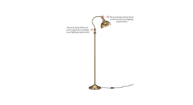 Grace Brass Antique Shade Floor Lamp With Gold Metal Base (Brass Antique) by Urban Ladder - Design 1 Side View - 604057