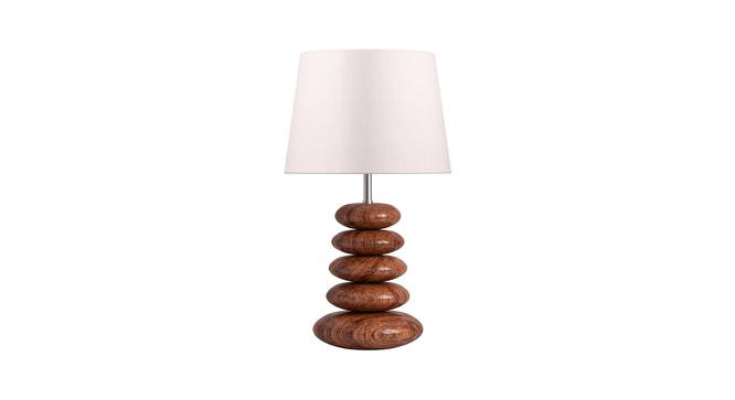 Lucy Cream Jute Shade Table Lamps With Brown Solid Wood Base (Polished Natural Wood) by Urban Ladder - Front View Design 1 - 604080