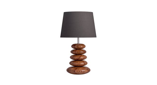 Madeline Black Shade Table Lamps With Brown Solid Wood Base (Polished Natural Wood) by Urban Ladder - Front View Design 1 - 604083