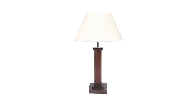 Maisy Off White Shade Table Lamps With Brown Solid Wood Base (Polished Natural Wood) by Urban Ladder - Front View Design 1 - 604085