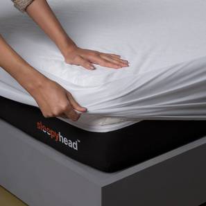 Queen Size Mattress Design White Bamboo Waterproof Mattress Protector (White, Queen Mattress Type, 72 x 48 in Mattress Size)