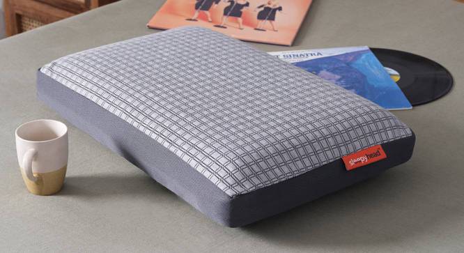 Grey Memory Foam Rectangular 25x16 Inches Pillow - Set of 2 (Grey) by Urban Ladder - - 