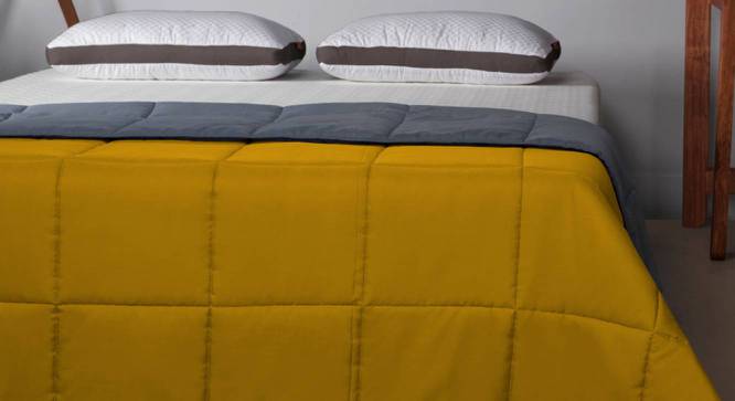 Yellow Solid 220 GSM Synthetic Fiber Single Comforter (Yellow, Single Size) by Urban Ladder - - 